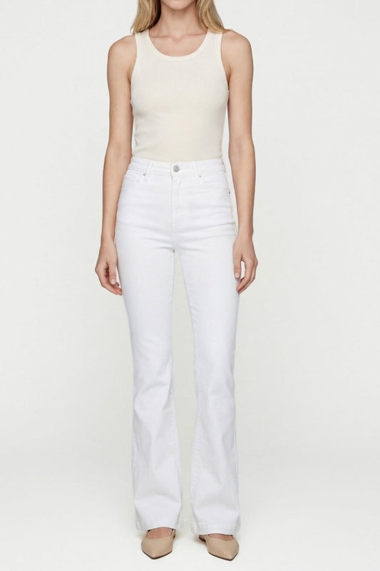 Avery High Rise Trouser Leg Jeans - White