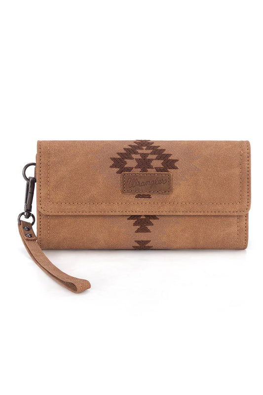 Aztec Embroidered Wallet - BRN