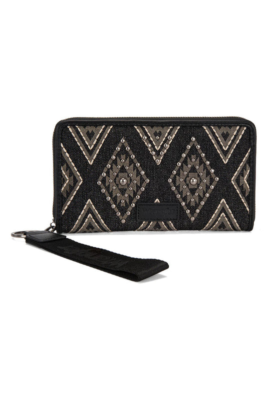 Aztec Studded Wallet - BLK
