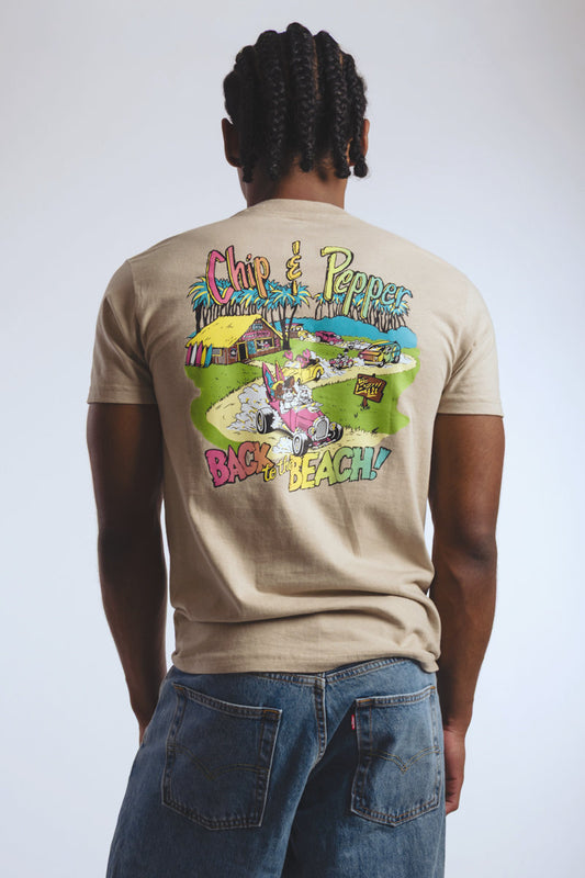 Unisex Back To Beach Tee - TAN