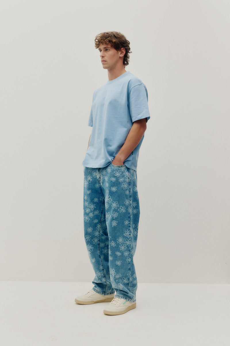 Baggy Floral Denim Jeans - FLW