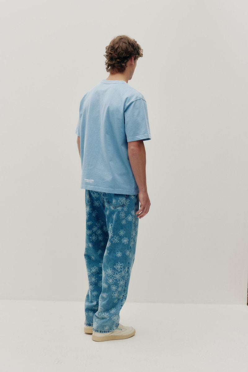 Baggy Floral Denim Jeans - FLW