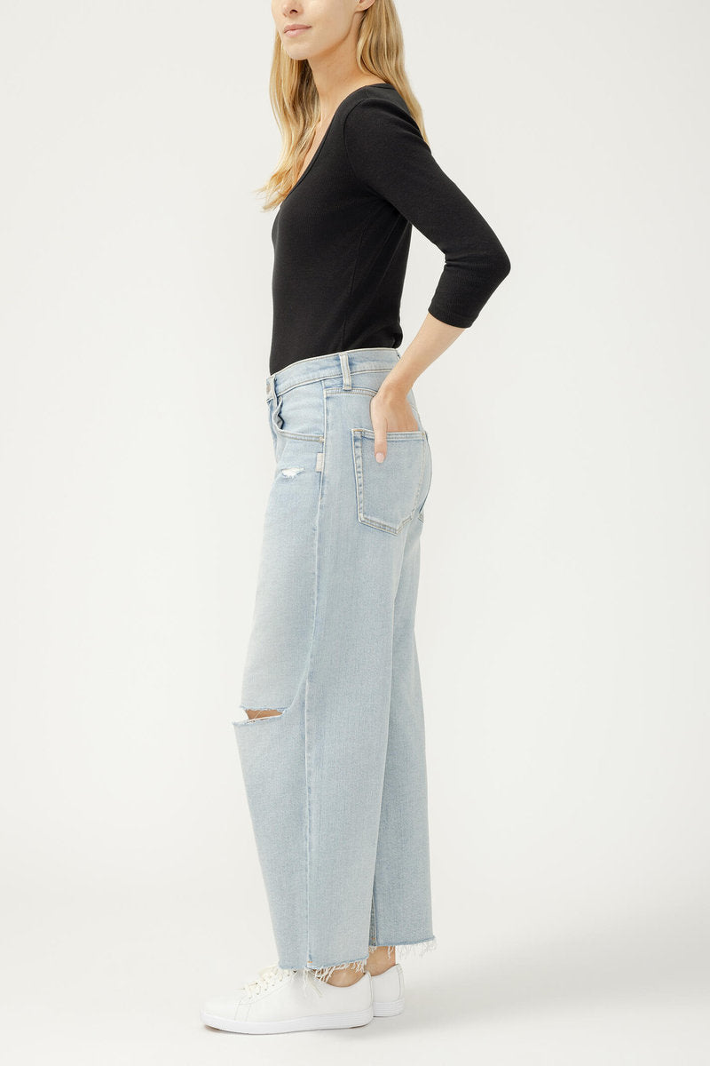 Be Easy High Rise Wide Leg Cropped Jeans - MAL