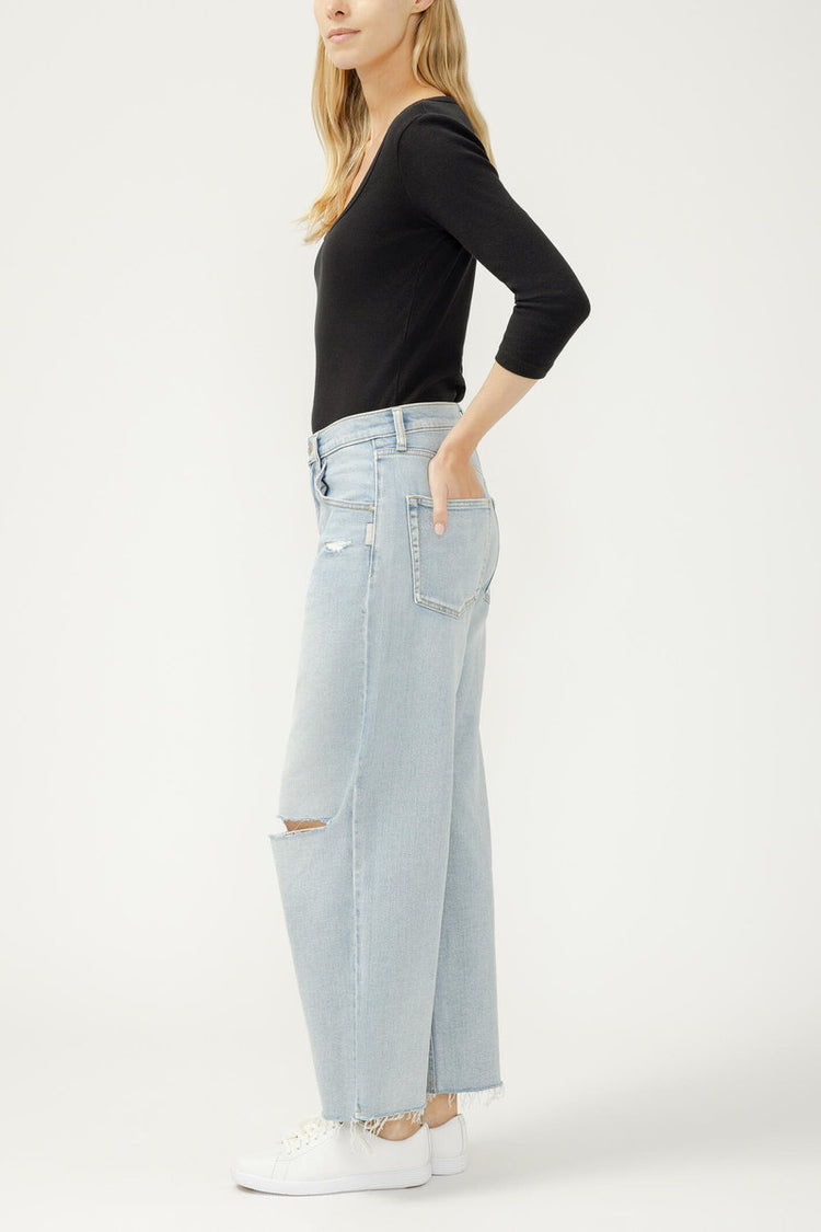 Be Easy High Rise Wide Leg Cropped Jeans - MAL