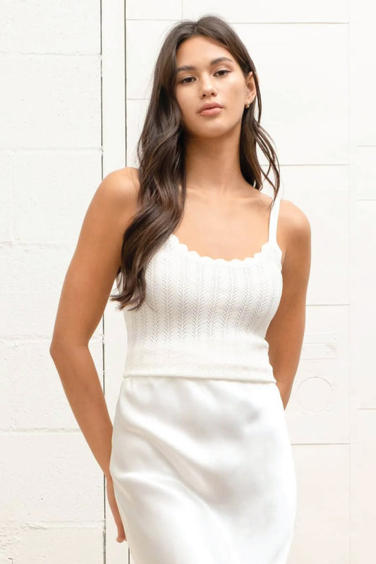 Brea Knit Tank - WHT