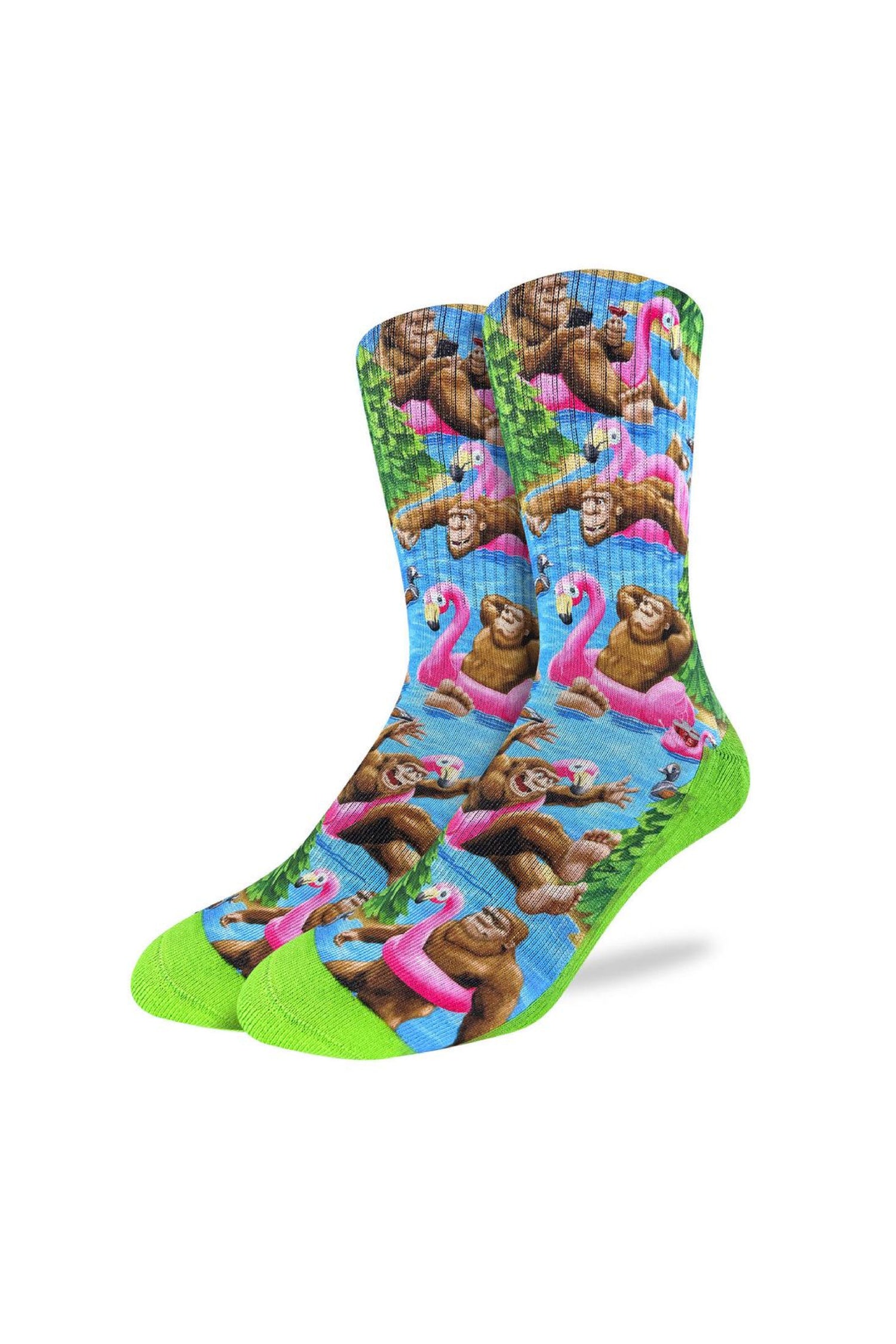 Bigfoot Floating Down Lake Socks - MUL