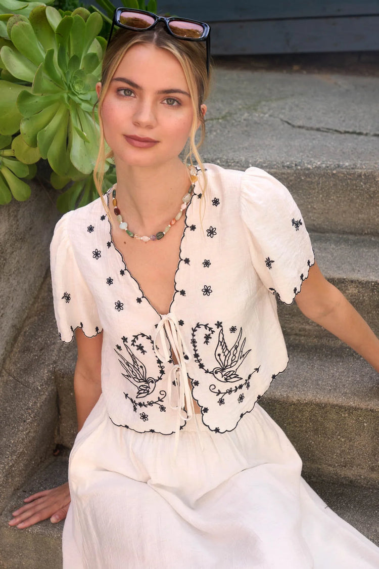 Birdy Tie Front Top - IVR