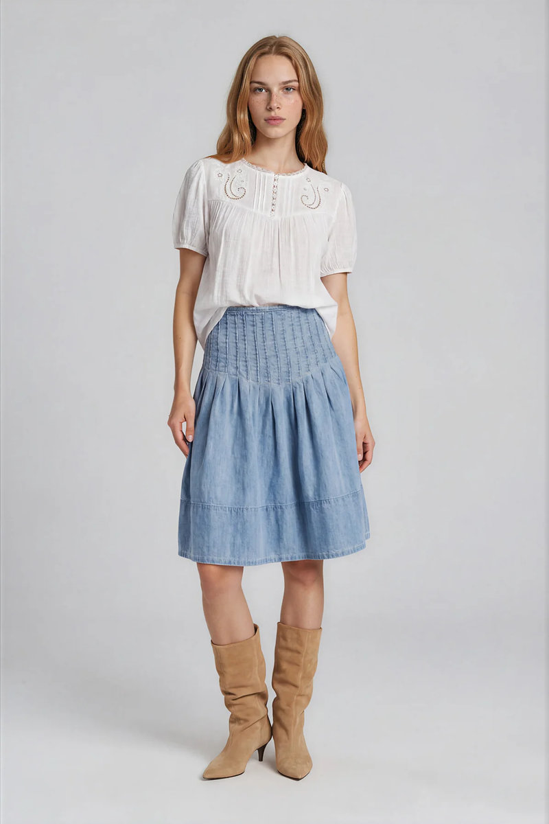 Eyelet Linen Blouse - NAT
