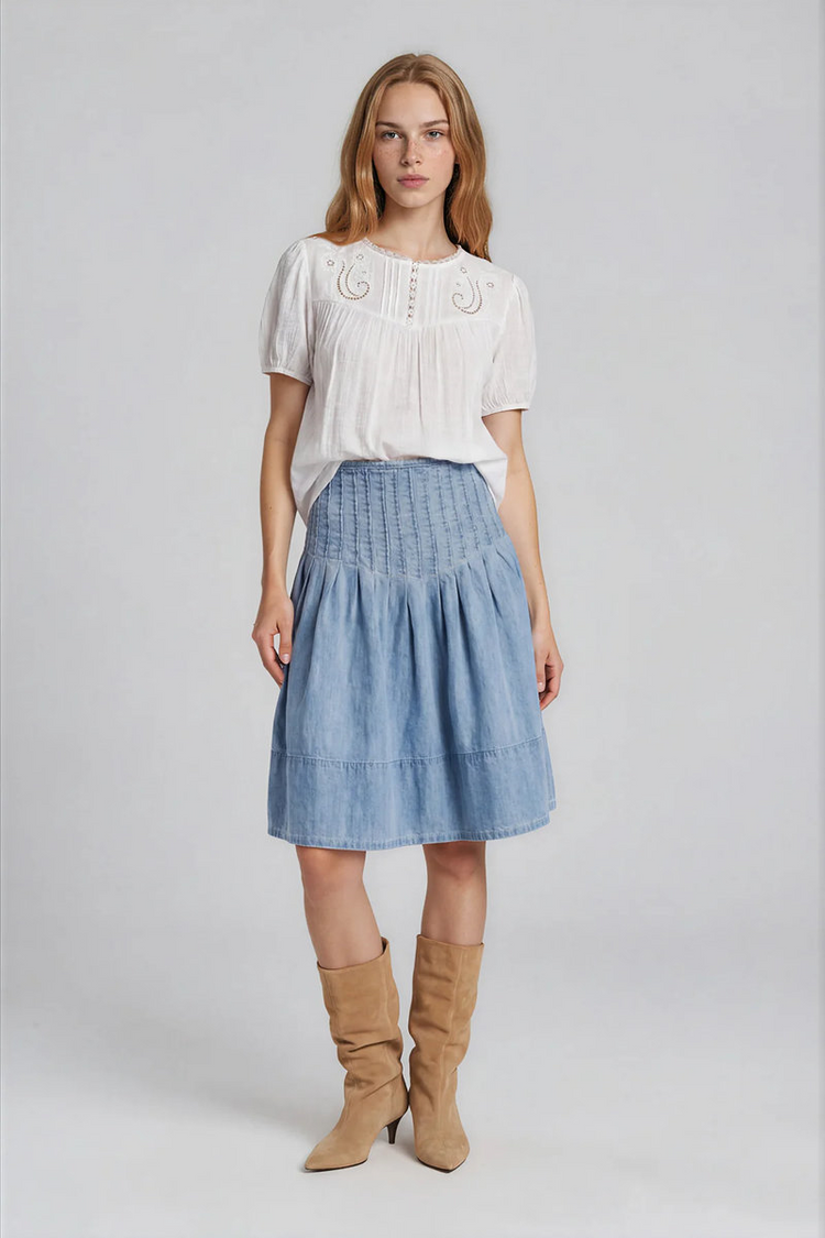 Eyelet Linen Blouse - NAT