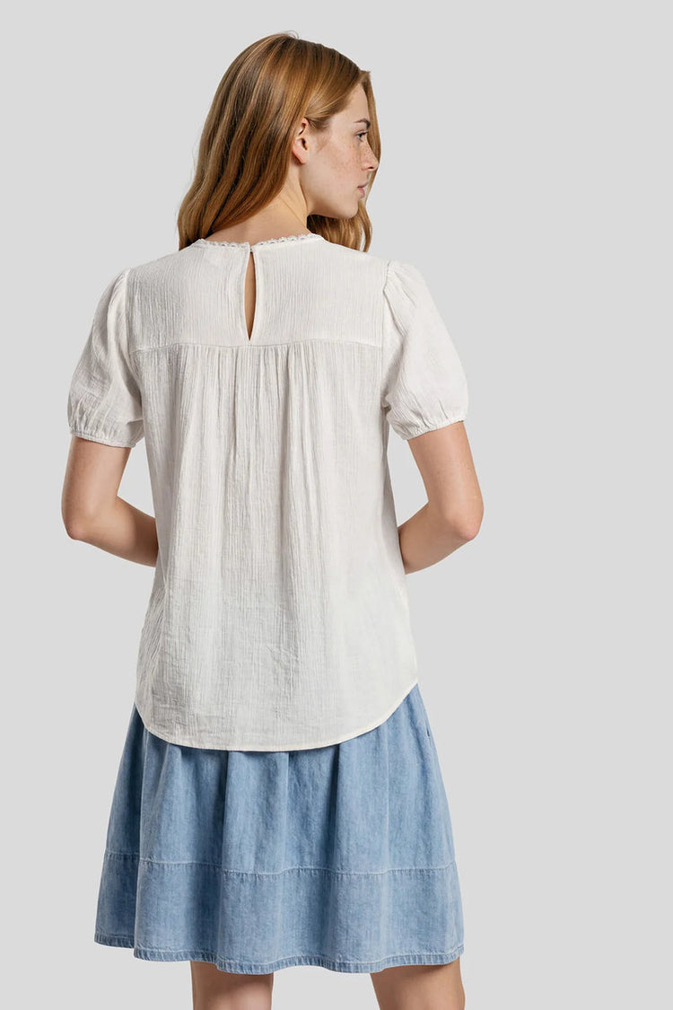Eyelet Linen Blouse - NAT