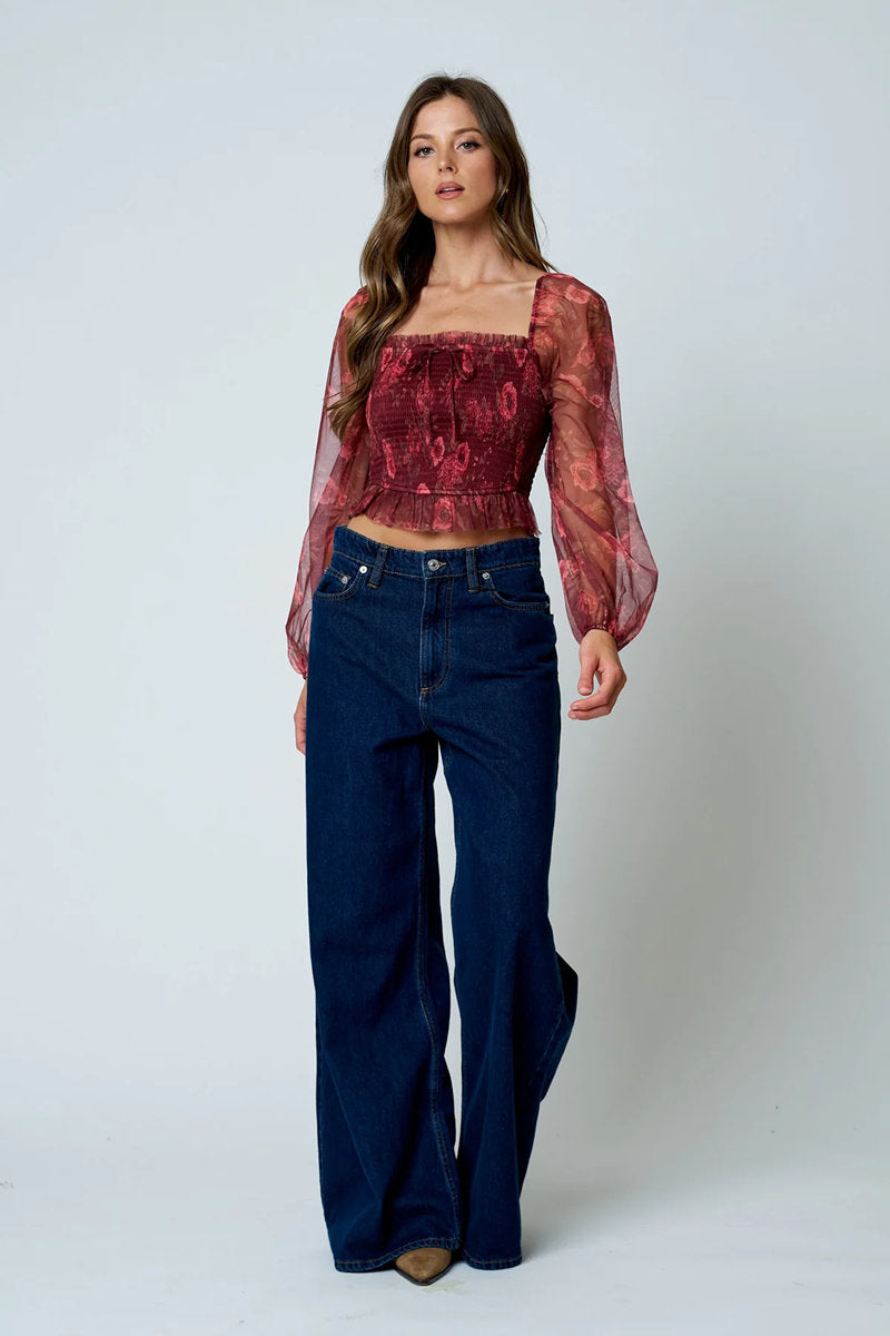 Floral Chiffon Blouse - BUR