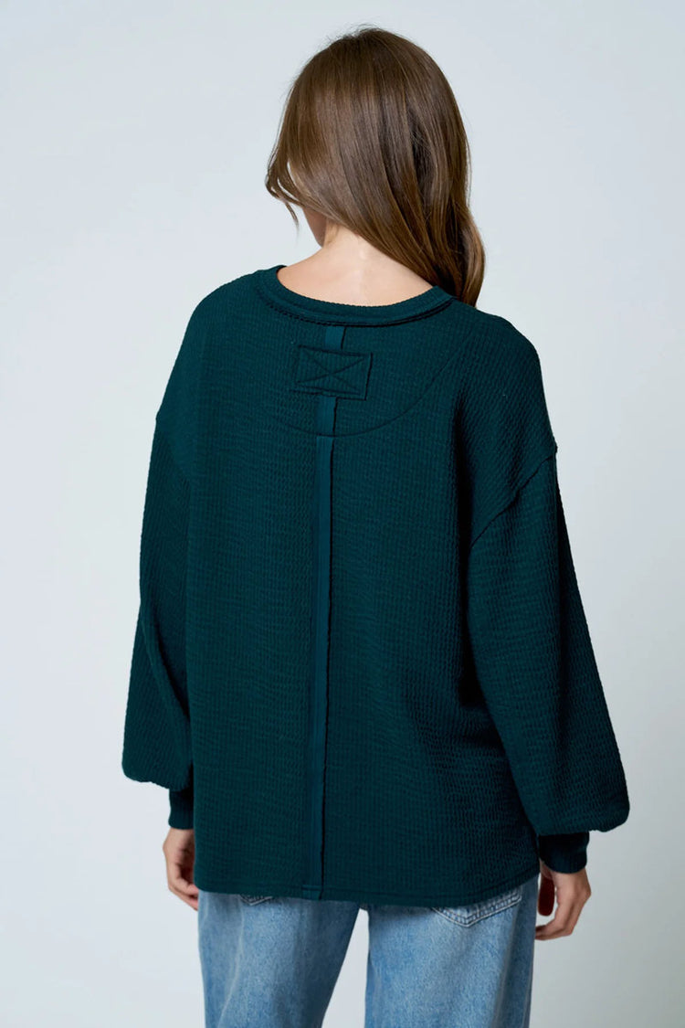 Textured Exposed Seam Top - HUN