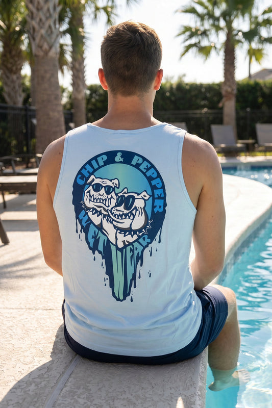 Unisex Blue Drip Tank - CHA