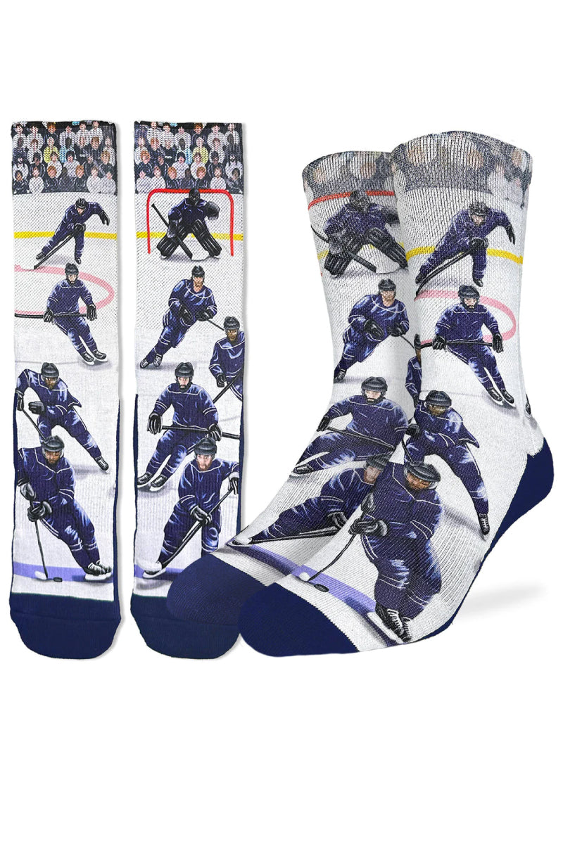 Blue Hockey Players Sock