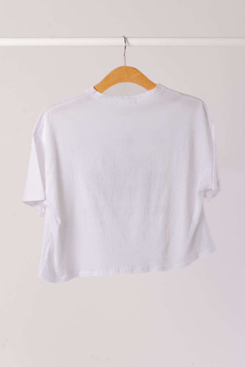 Blueberries Crop Tee - WHT