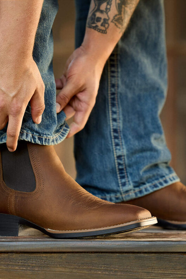 Booker Chelsea Wide Square Toe Western Boot - DREG