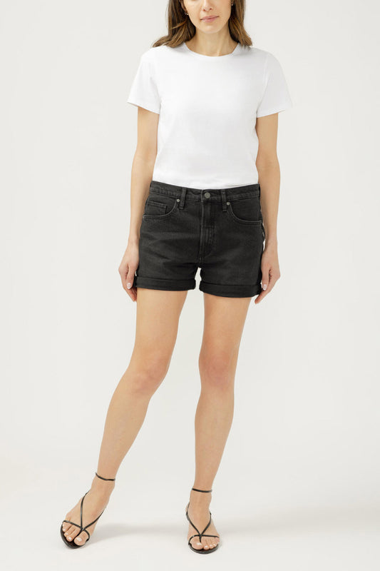 Boyfriend Mid Rise Shorts - BLK