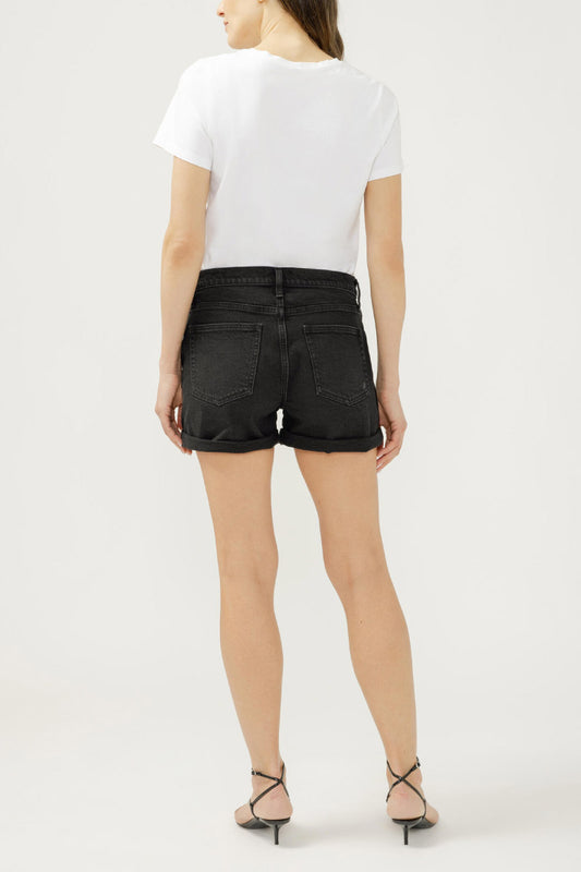 Boyfriend Mid Rise Shorts - BLK