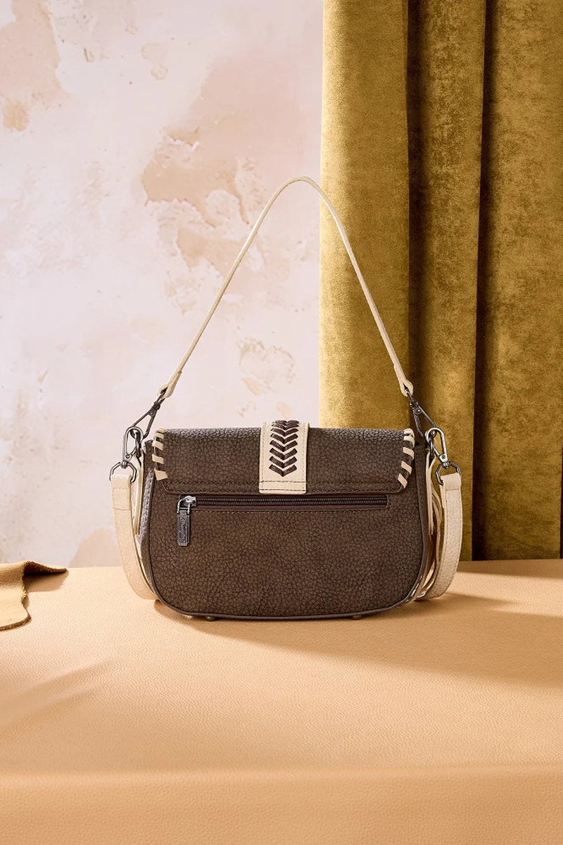 Braided Tassel Saddle Crossbody - COF