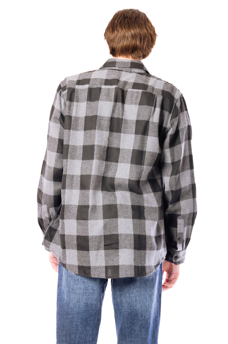 Buffalo Plaid Flannel Shirt  - GRY