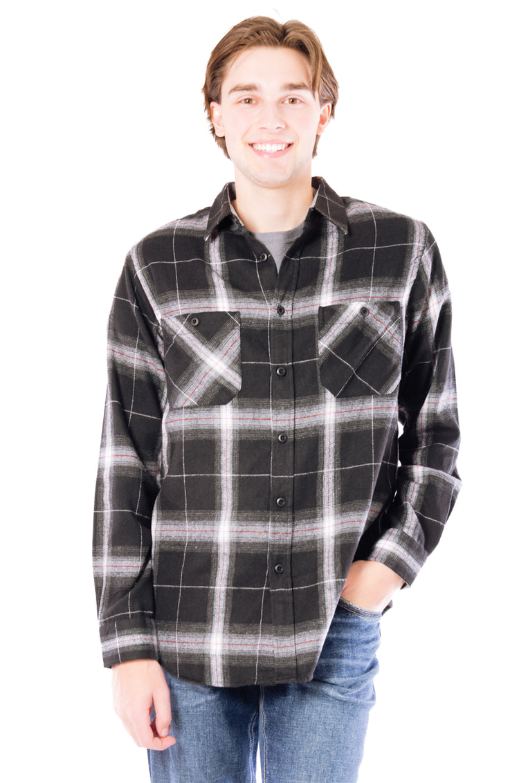 Buffalo Plaid Flannel Shirt - BLK