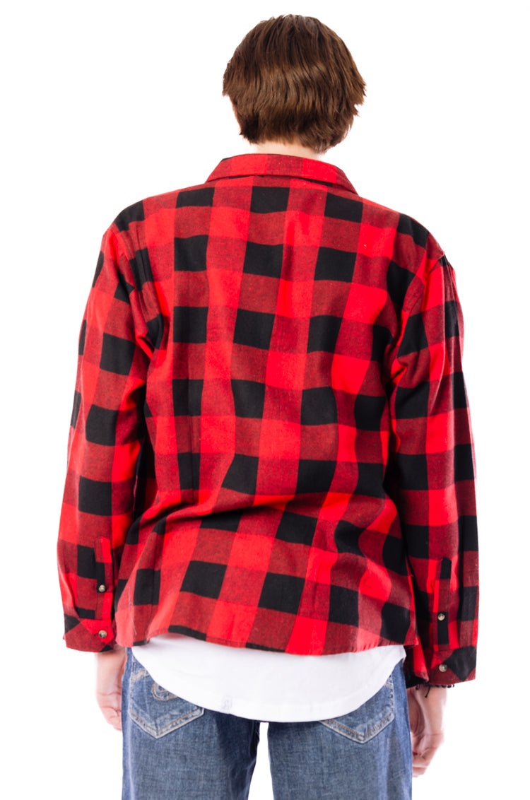 Buffalo Plaid Flannel Shirt - RED