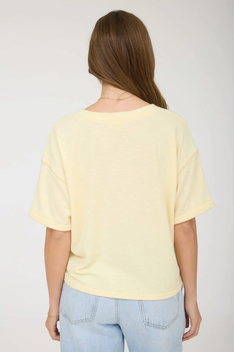 ButterSoft Contrast Stitch Tee - YEL