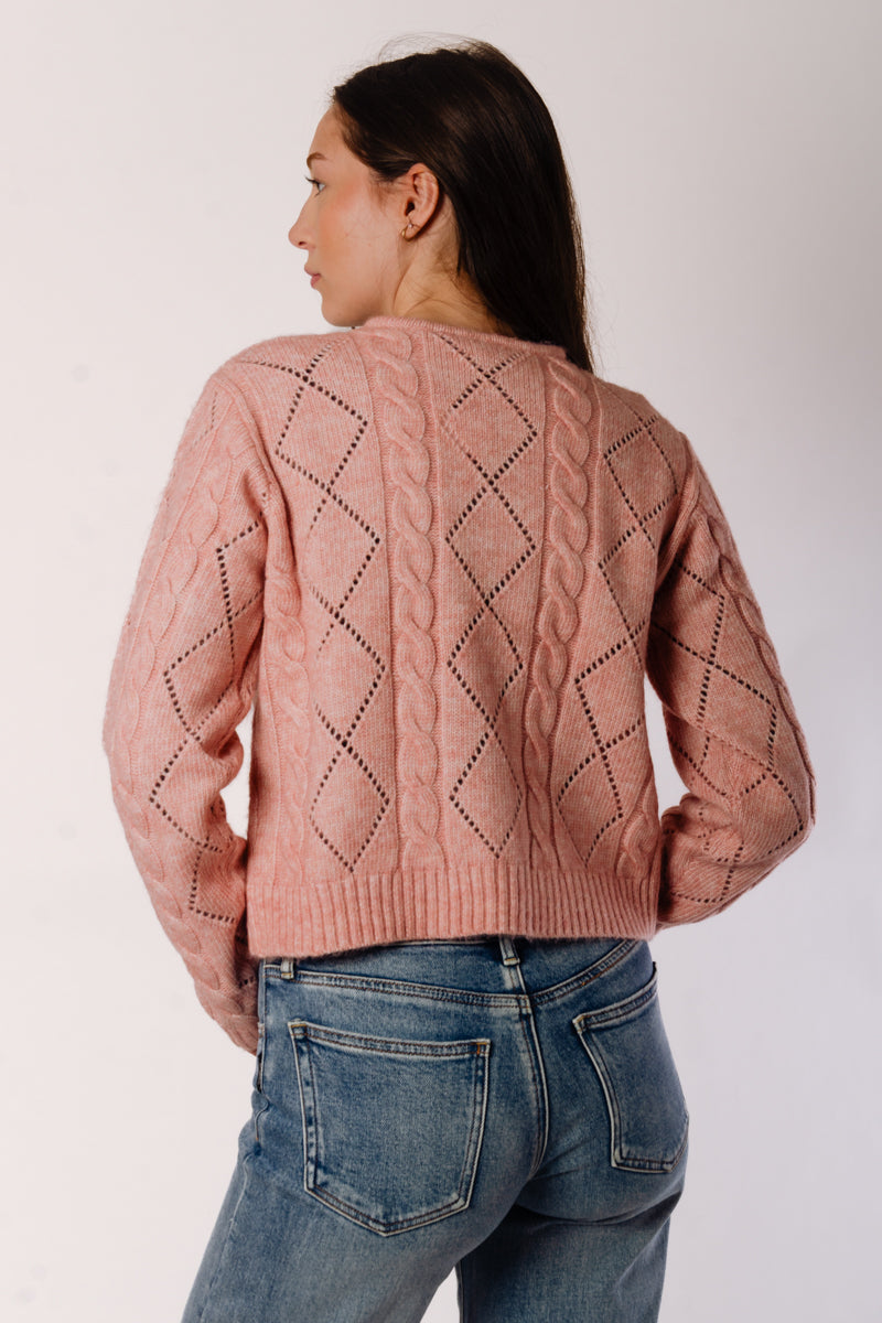 Cable Cardigan - PNK