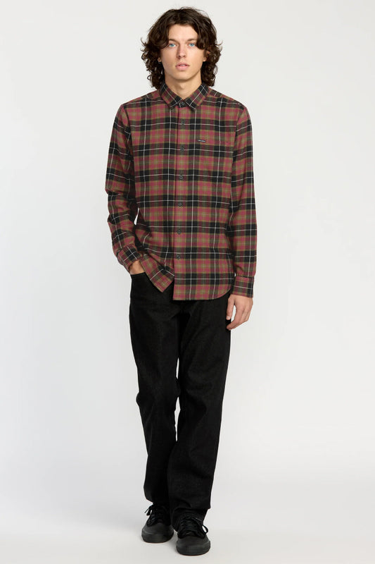 Caden Plaid Long Sleeve Shirt - BLK
