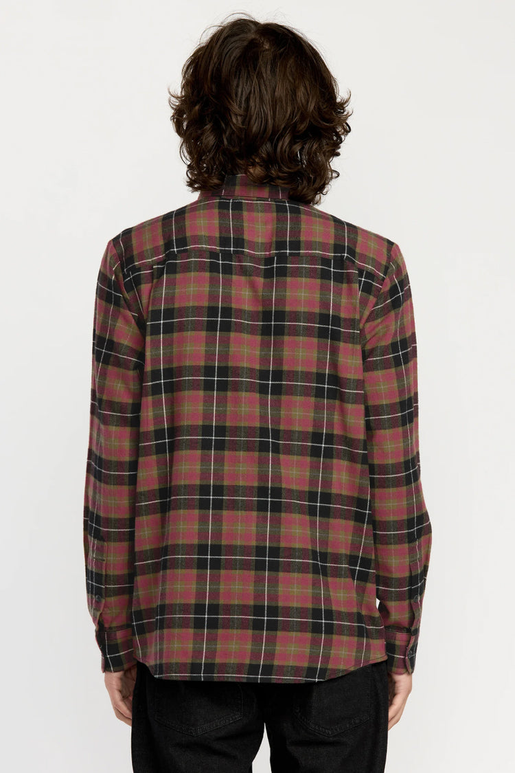 Caden Plaid Long Sleeve Shirt - BLK
