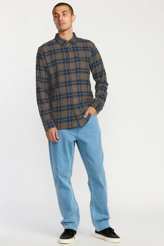 Caden Plaid Long Sleeve Shirt - NVY