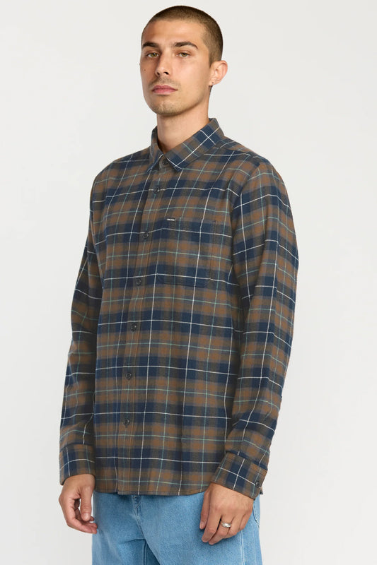 Caden Plaid Long Sleeve Shirt - NVY