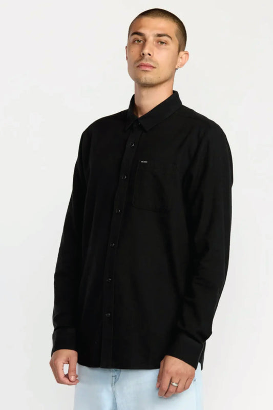 Caden Solid Long Sleeve Flannel Shirt - AQK