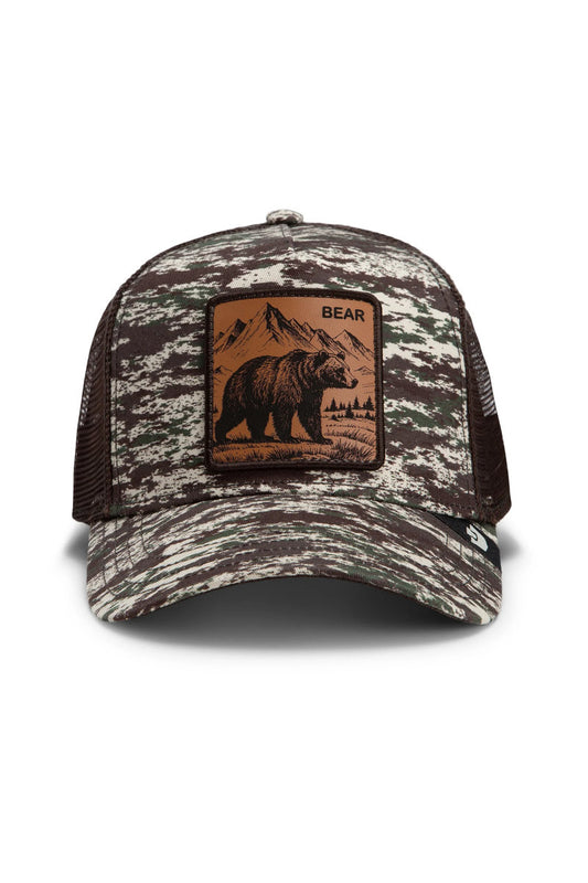 Camo Engraved Bear Trucker Hat - CAM