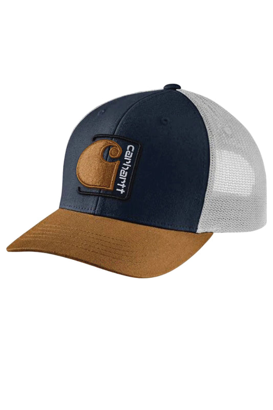 Canvas Mesh Back C Patch Cap - NVY