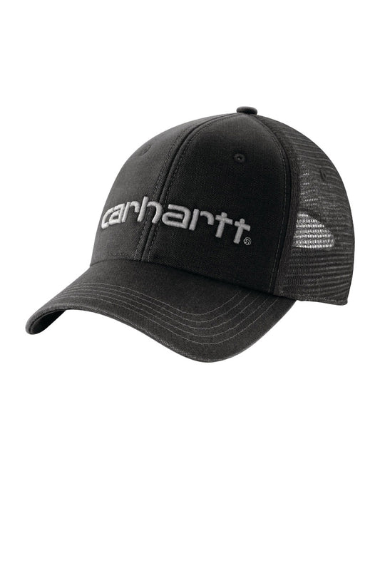 Canvas Mesh Back Logo Cap - BLK