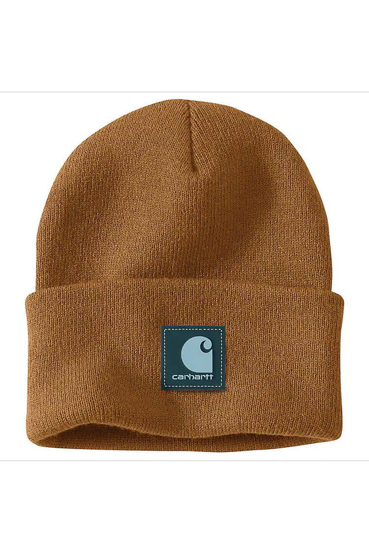 Rubber Patch Beanie - Carhartt Brown/Dark Harbor Teal - BF7