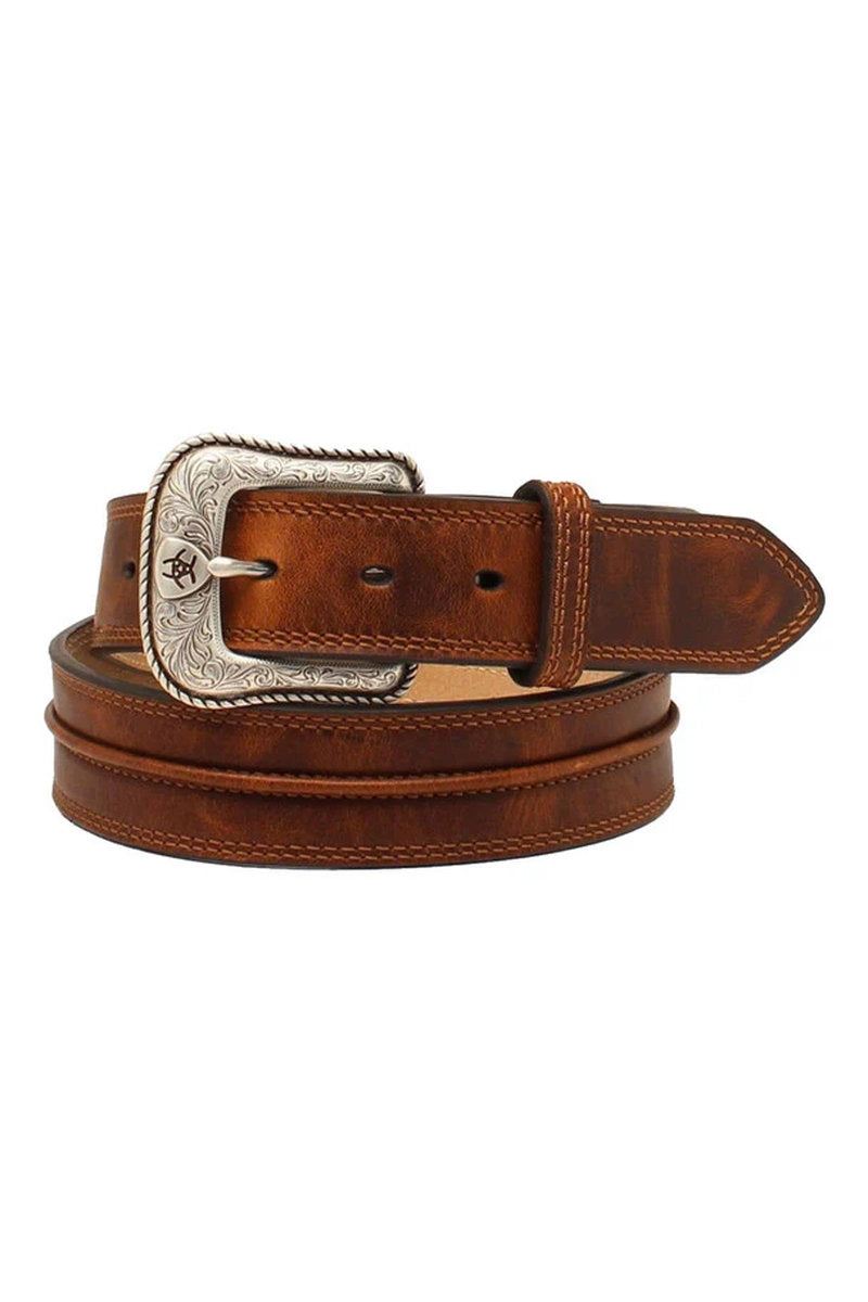 Center Bump Leather Belt - MBRN