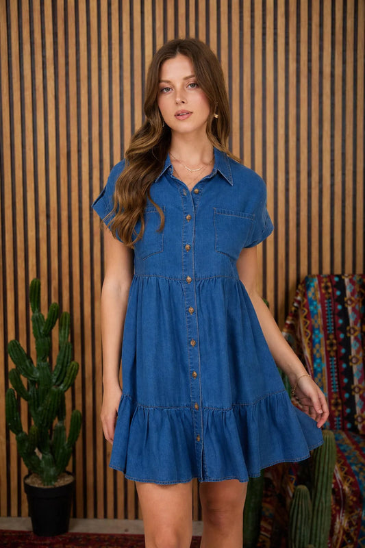 Gia Chambray Mini Dress - CHM