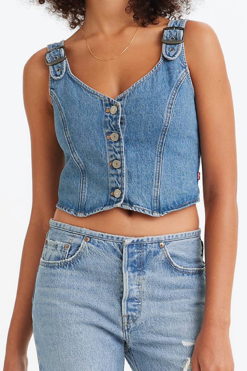 Blue jean crop top online