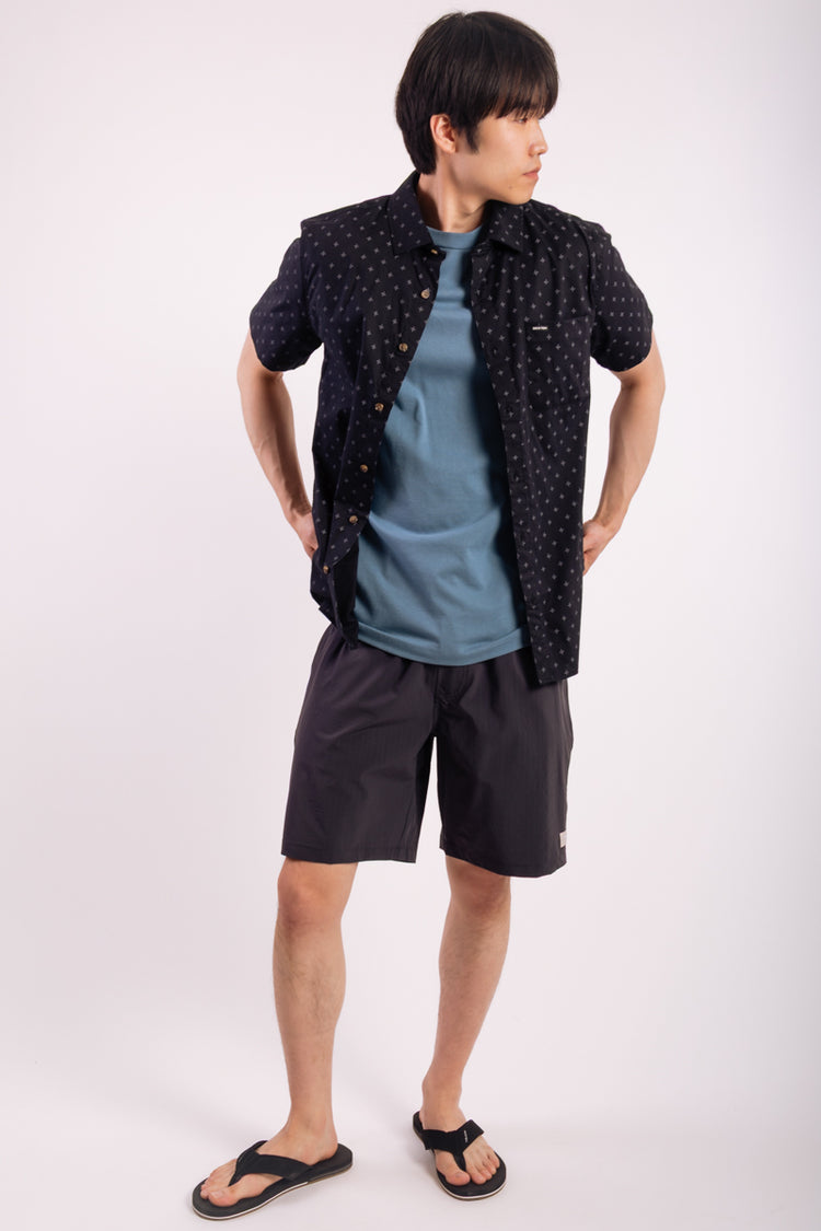 Charter Print Shirt - BLK