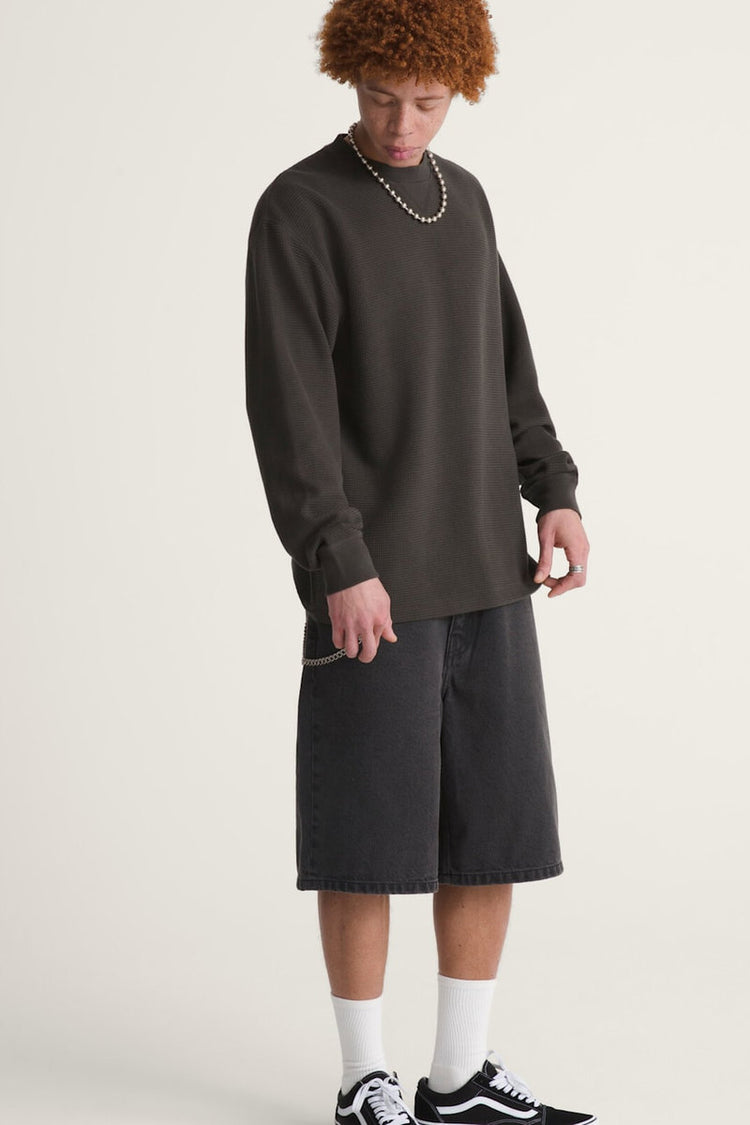 Check-5 Baggy Denim Shorts - BLK