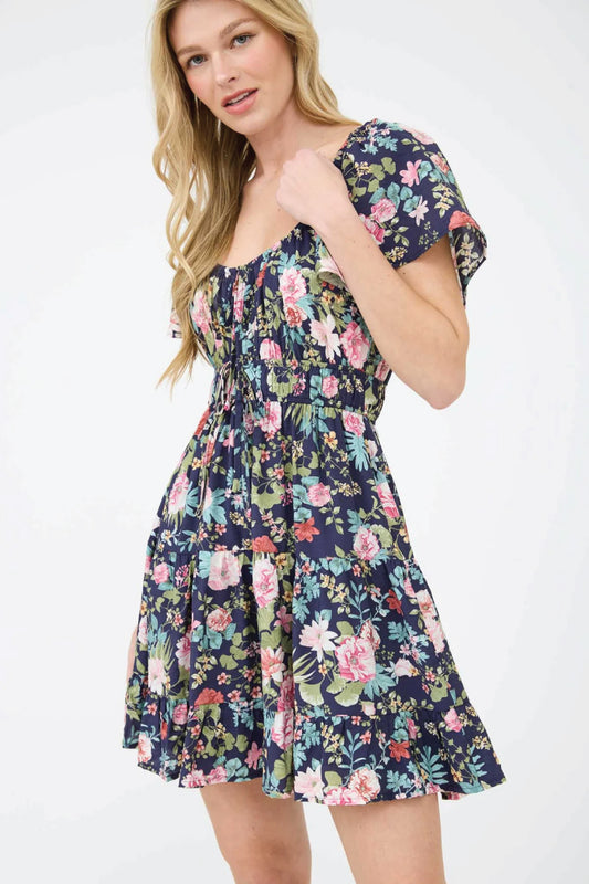 Cherry Blossom Mini Dress - BLU