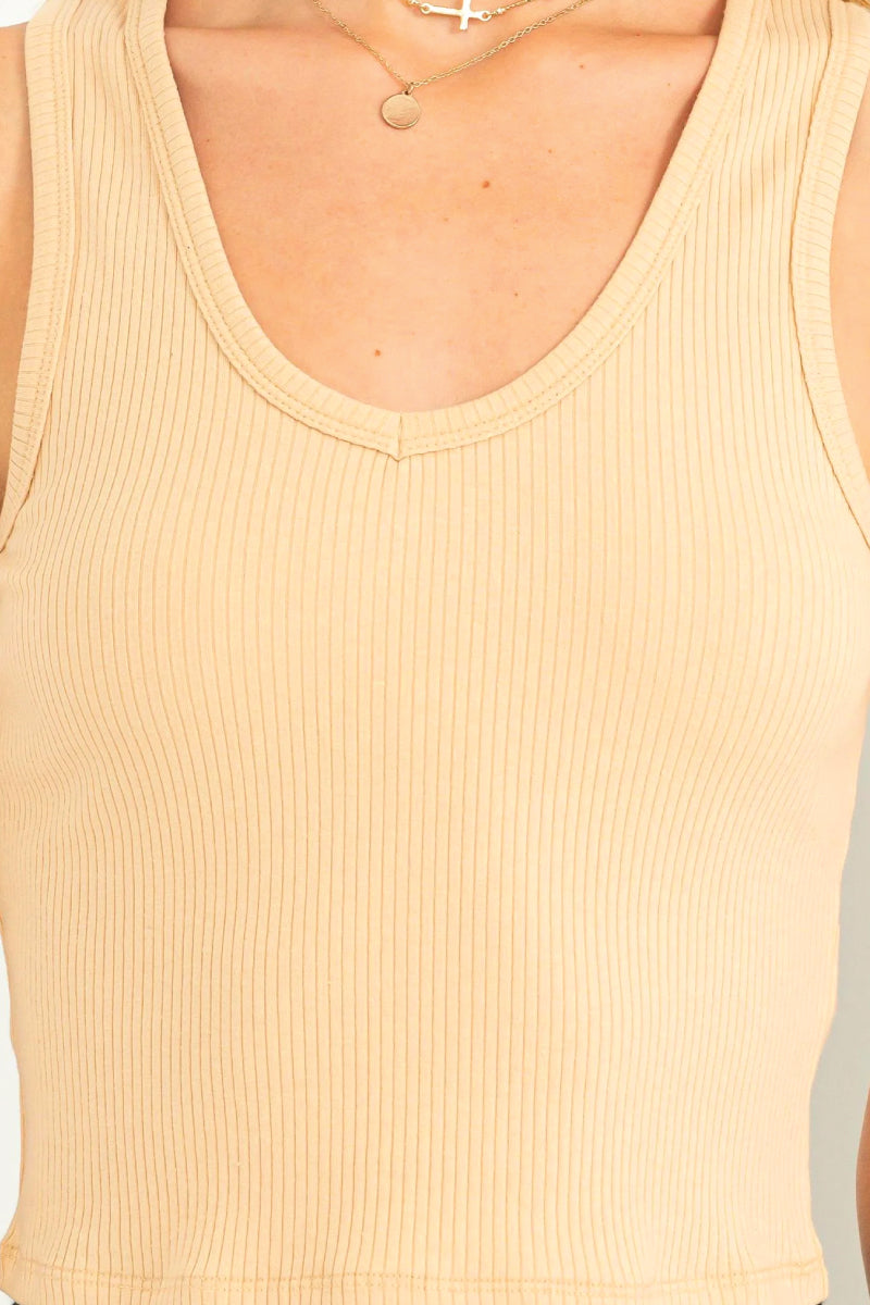 Claire Cropped Ribbed Tank