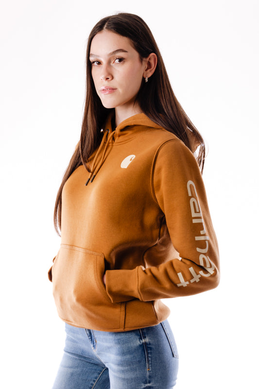 Logo Sleeve Hoodie - Brown
