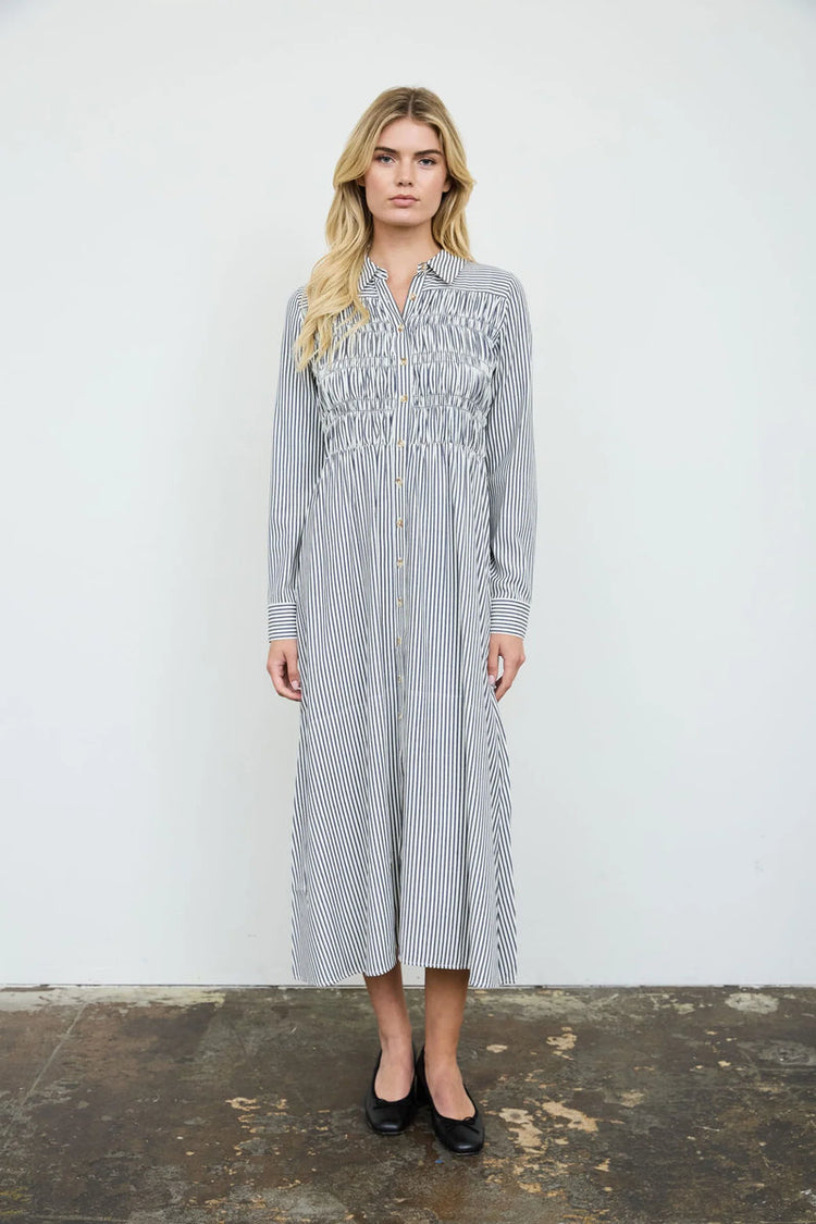 Collared Shirt Dress - NVY