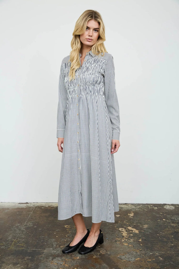 Collared Shirt Dress - NVY