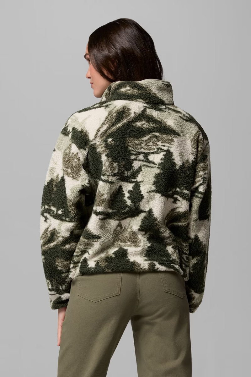 Helvetia II Printed Cropped Half Snap Fleece Pullover - SGN