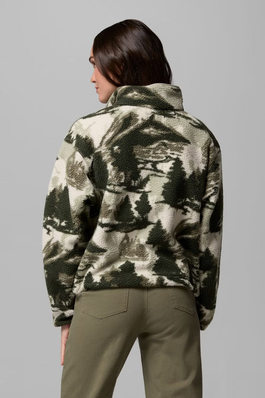 Helvetia II Printed Cropped Half Snap Fleece Pullover - SGN