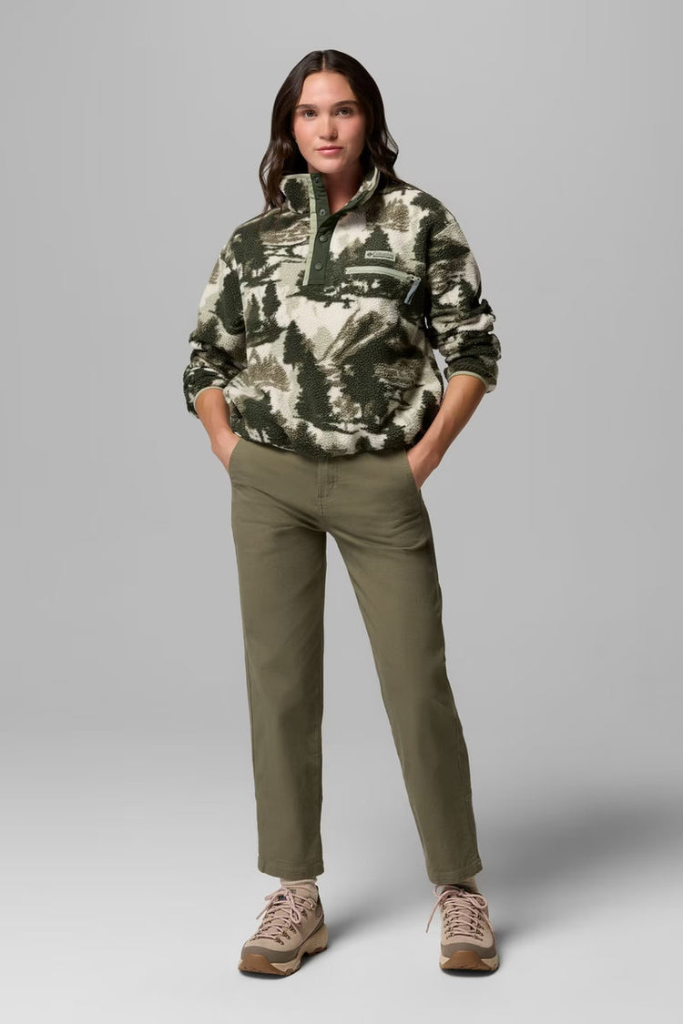 Helvetia II Printed Cropped Half Snap Fleece Pullover - SGN